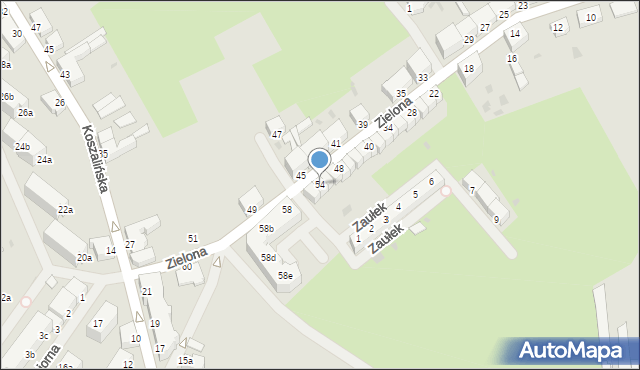 Szczecinek, Zielona, 54, mapa Szczecinek