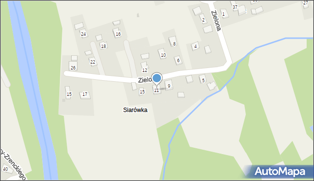 Szczepańcowa, Zielona, 11, mapa Szczepańcowa