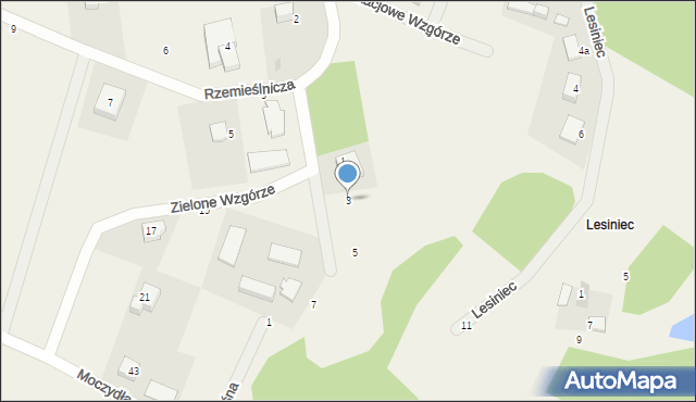 Szemud, Zielone Wzgórze, 3, mapa Szemud