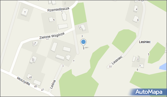 Szemud, Zielone Wzgórze, 5, mapa Szemud