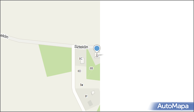 Szteklin, Zielonogórska, 22, mapa Szteklin