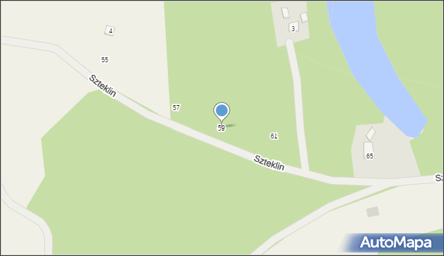 Szteklin, Zielonogórska, 59, mapa Szteklin