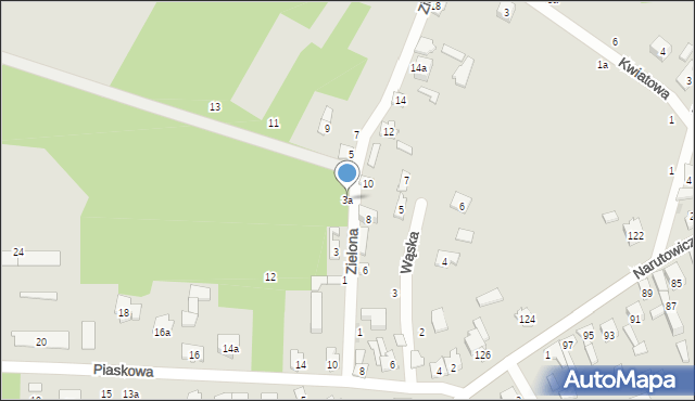 Szydłowiec, Zielona, 3a, mapa Szydłowiec