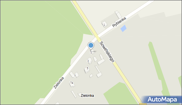 Szydłowiec, Zielonka, 1, mapa Szydłowiec