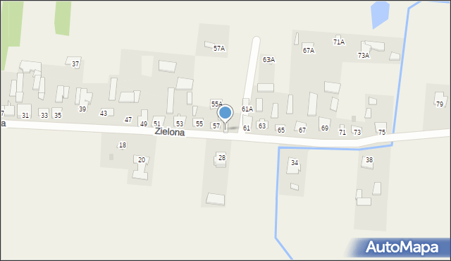 Szymanów, Zielona, 59, mapa Szymanów