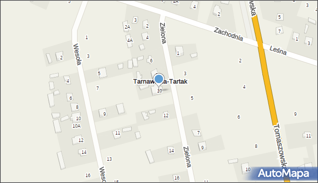 Tarnawatka-Tartak, Zielona, 10, mapa Tarnawatka-Tartak