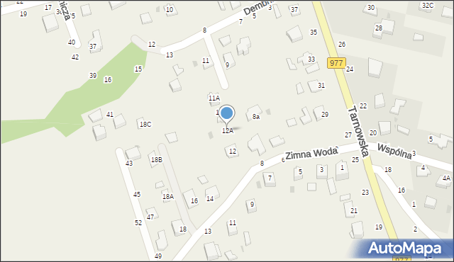 Tarnowiec, Zimna Woda, 12A, mapa Tarnowiec