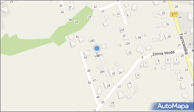 Tarnowiec, Zimna Woda, 18B, mapa Tarnowiec