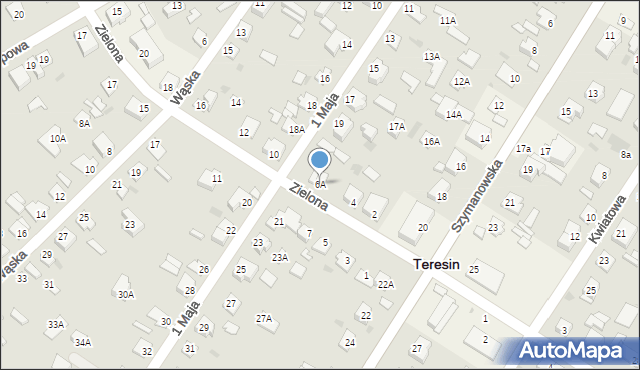 Teresin, Zielona, 6A, mapa Teresin