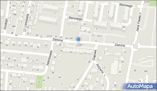 Tomaszów Mazowiecki, Zielona, 11/23, mapa Tomaszów Mazowiecki