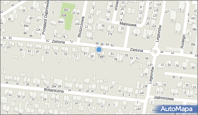 Tomaszów Mazowiecki, Zielona, 63a, mapa Tomaszów Mazowiecki