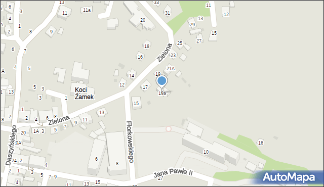 Tuchów, Zielona, 19a, mapa Tuchów