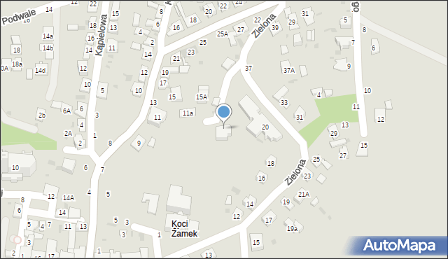 Tuchów, Zielona, 22, mapa Tuchów