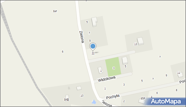 Ugoszcz, Zielona, 11, mapa Ugoszcz