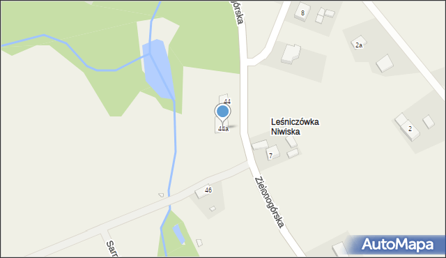 Urzuty, Zielonogórska, 44a, mapa Urzuty