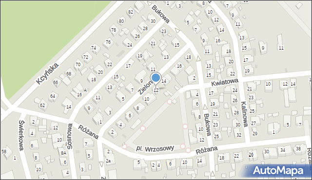 Wągrowiec, Zielona, 12, mapa Wągrowiec