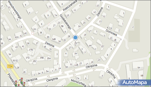Warszawa, Zielona, 23, mapa Warszawy