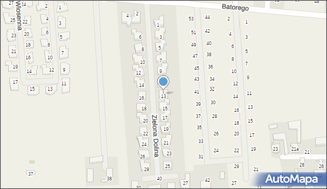 Węglew, Zielona Dolina, 13, mapa Węglew