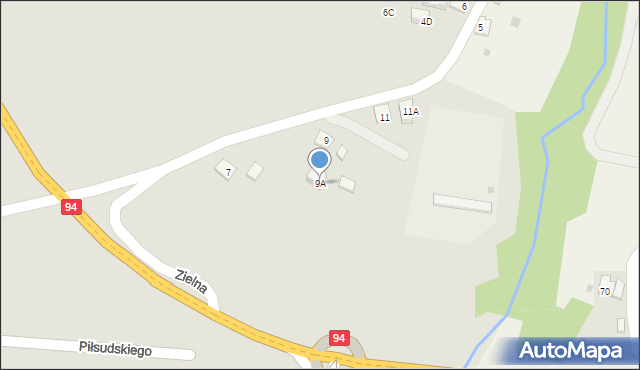 Wieliczka, Zielna, 9A, mapa Wieliczka