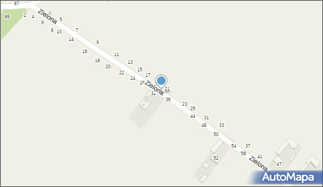 Wierzchlas, Zielona, 34, mapa Wierzchlas