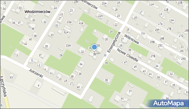 Włodzimierzów, Zielona, 39, mapa Włodzimierzów