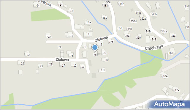 Wodzisław Śląski, Ziołowa, 7a, mapa Wodzisławia Śląskiego