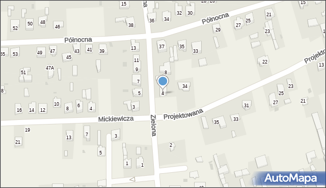 Wola Krzysztoporska, Zielona, 4, mapa Wola Krzysztoporska