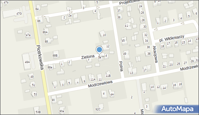 Wola Moszczenicka, Zielona, 3a, mapa Wola Moszczenicka