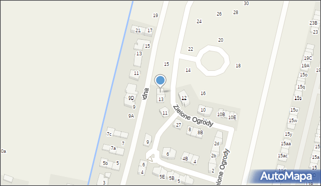 Wola Mrokowska, Zielone Ogrody, 13A, mapa Wola Mrokowska