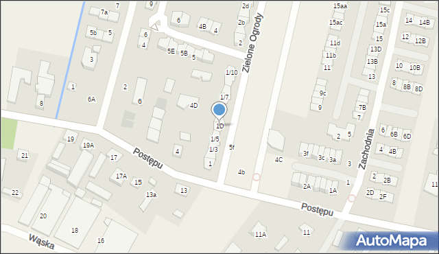Wola Mrokowska, Zielone Ogrody, 1D, mapa Wola Mrokowska