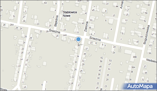 Wrocław, Zielona, 38, mapa Wrocławia