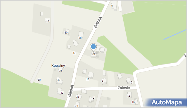 Wrząsowice, Zielona, 15, mapa Wrząsowice