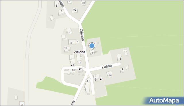 Wrząsowice, Zielona, 3, mapa Wrząsowice