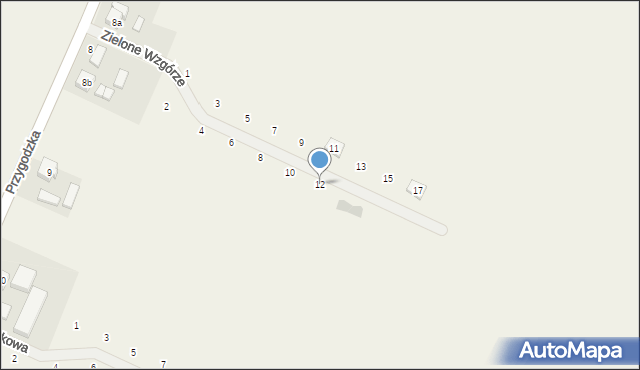 Wysocko Małe, Zielone Wzgórze, 12, mapa Wysocko Małe