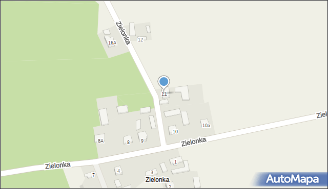 Wzory, Zielonka, 11, mapa Wzory