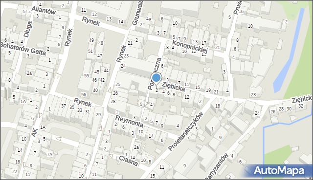 Ząbkowice Śląskie, Ziębicka, 2, mapa Ząbkowice Śląskie