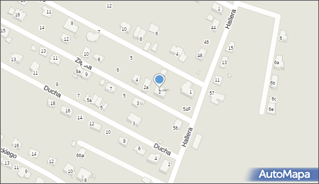 Zabrze, Ziętka Jerzego, gen., 2, mapa Zabrza