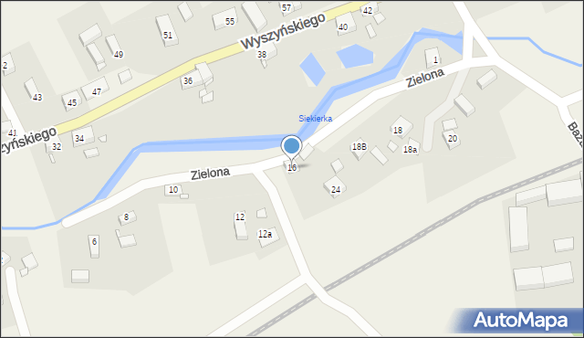 Zaręba, Zielona, 16, mapa Zaręba