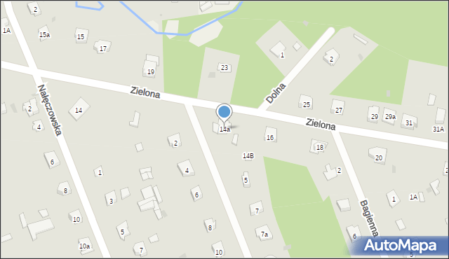 Żarki-Letnisko, Zielona, 14a, mapa Żarki-Letnisko