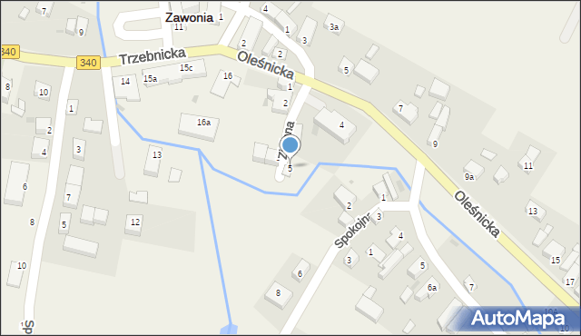 Zawonia, Zielona, 5, mapa Zawonia