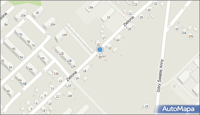 Zdzieszowice, Zielona, 20, mapa Zdzieszowice