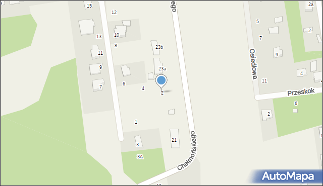 Żelechów, Zielna, 2, mapa Żelechów