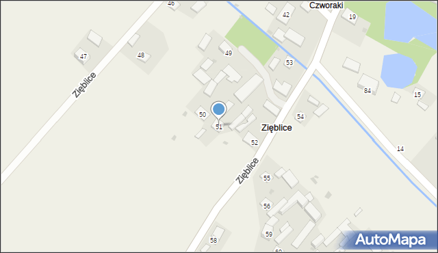 Zięblice, Zięblice, 51, mapa Zięblice