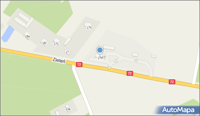 Zieleń, Zieleń, 17A, mapa Zieleń