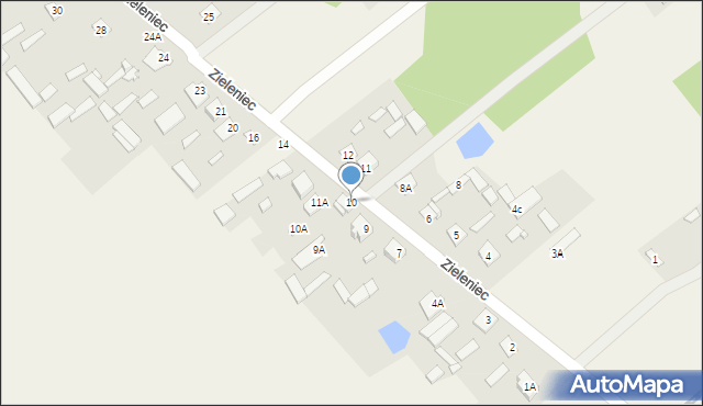 Zieleniec, Zieleniec, 10, mapa Zieleniec
