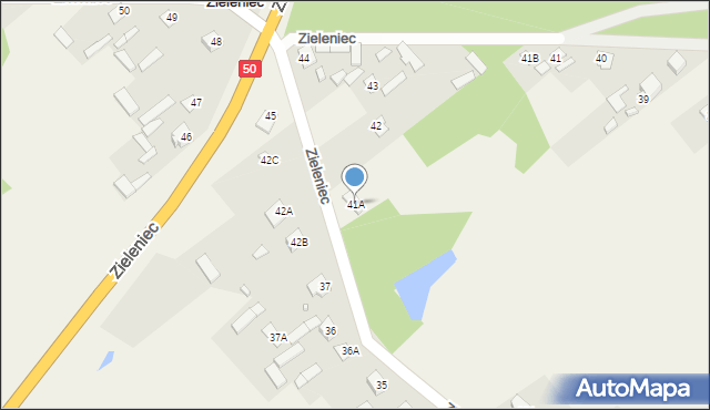 Zieleniec, Zieleniec, 41A, mapa Zieleniec