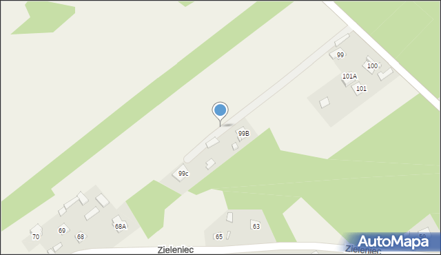 Zieleniec, Zieleniec, 99c, mapa Zieleniec