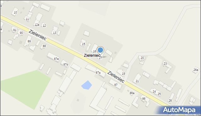 Zieleniec, Zieleniec, 17, mapa Zieleniec