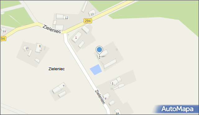 Zieleniec, Zieleniec, 2, mapa Zieleniec