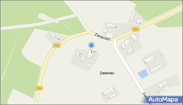 Zieleniec, Zieleniec, 6, mapa Zieleniec